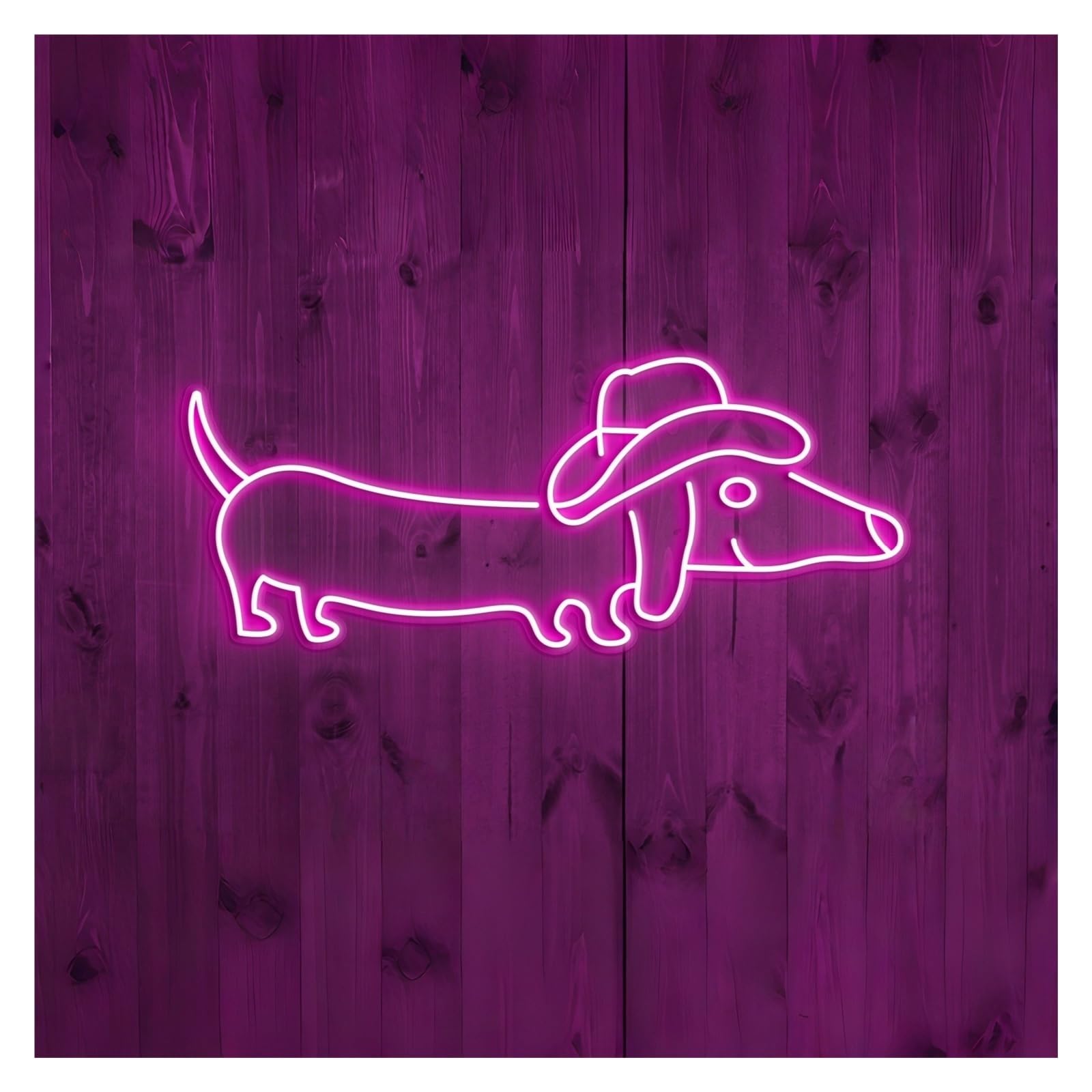 RONGCH Hanging Art Neon Signs Dachshund Dog Neon Sign, Suitable for Pet Shop Decor with Brightness Adjustable 50cm(F)