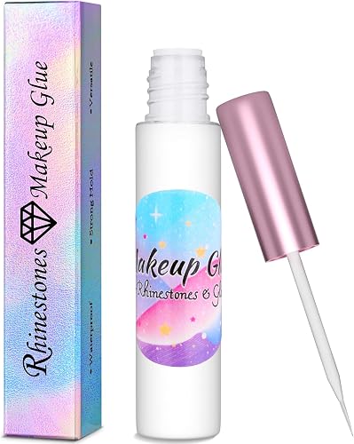 Face Makeup Glue for Rhinestones, Shynek Cosmetic Face Glitter Glue Long Lasting Waterproof Face Glue Adhesive for Eye Jewels Face Gems Rhinestone Chunky Body Glitter