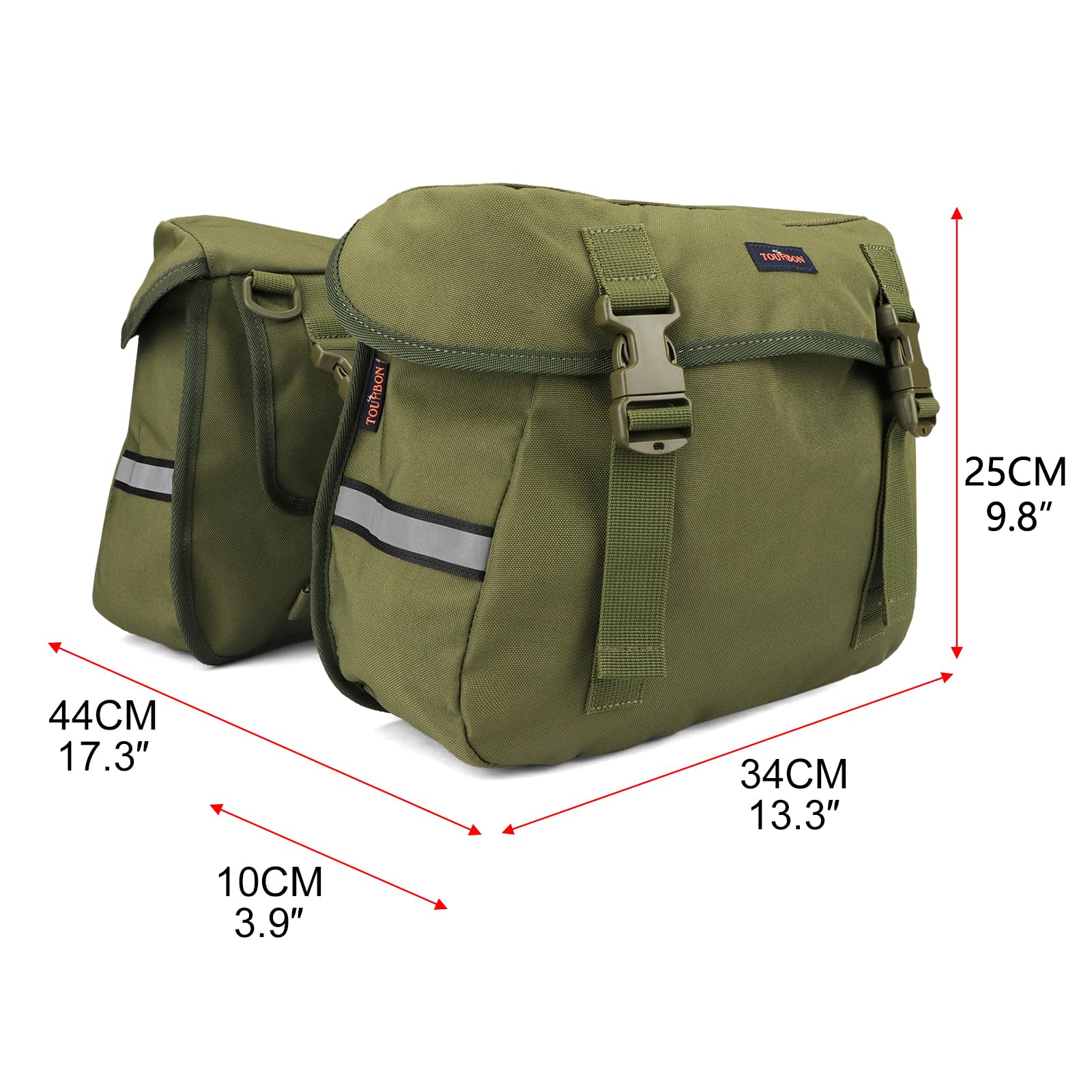 Borsa Da Sella Tourbon TB887CA Verde 20L – Portapacchi Bici Con Tracolla