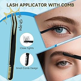 KevKev Lash Clusters Kit Eyelash Clusters Kit 144pcs Cluster Eyelash Extensions Kit DIY Lash Extension Kit Wispy Lash Clusters with Lash Bond and Seal Lash Applicator Lash Remover(Ice, D-8-18mix)