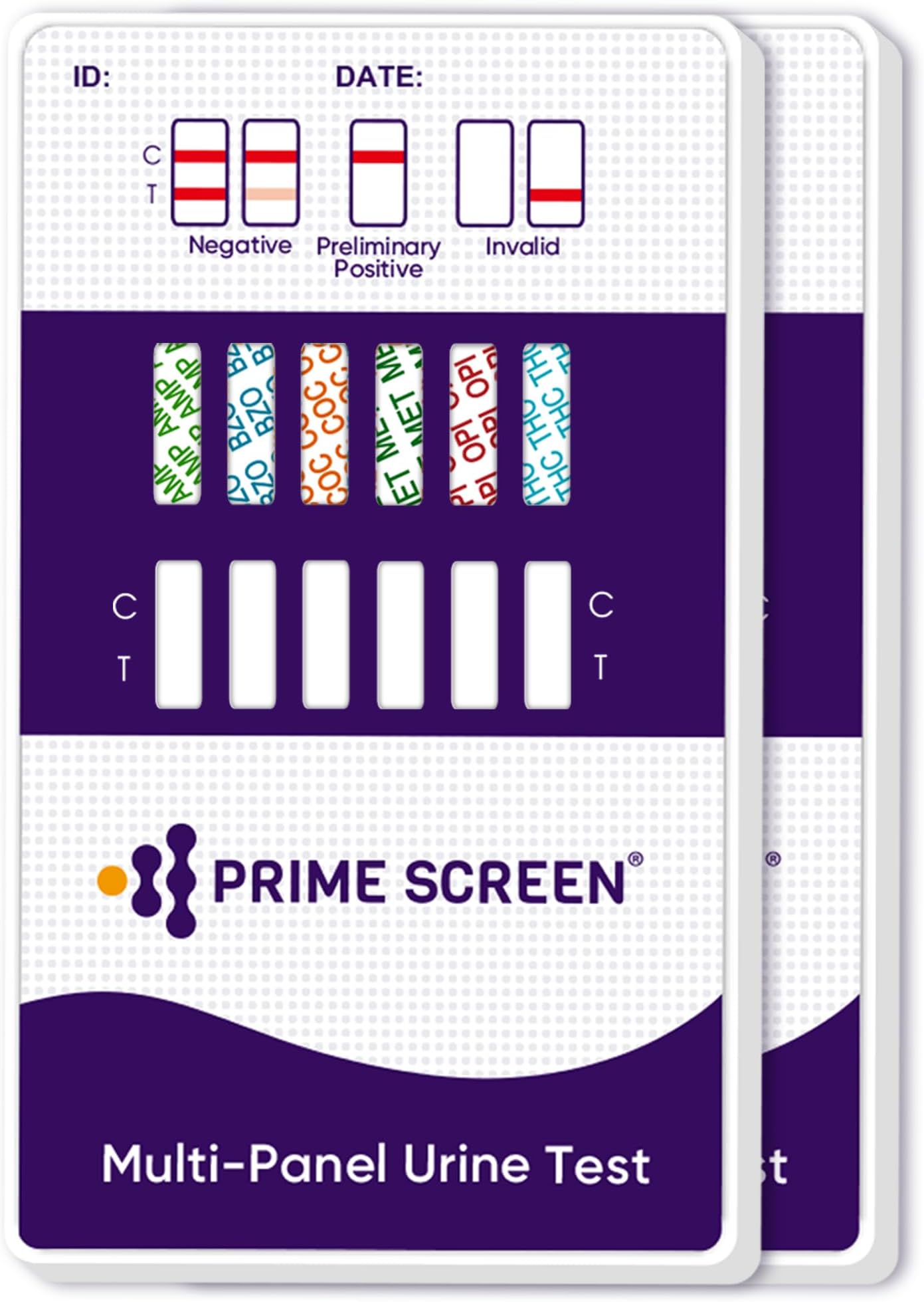 Prime Screen 6 Panel Urine Drug Test Kit (THC-Marijuana, BZO-Benzos, MET-Meth, OPI, AMP, COC), WDOA-264 (2)