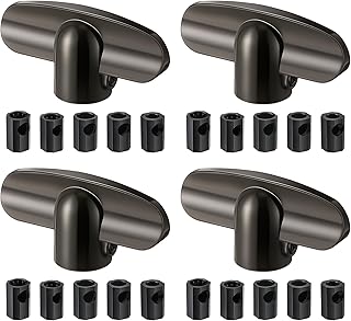 4 Pack Universal Tee Crank Casement Window Handles, Low Profile Design Prevents Interference with Window Coverings, Crank Replacement Handles, 1-1/8" x 2-3/8 (Satin Bronze)