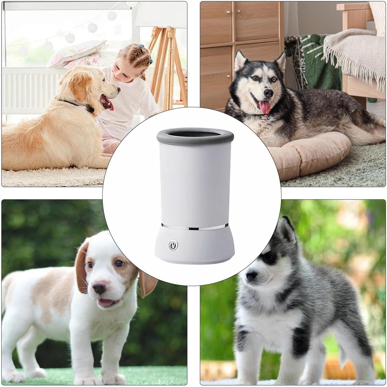 Limpiador Automático De Patas De Perro, Vaso Para Lavar Pies De Mascotas Alimentado Por USB Con Tapa a Prueba De Salpicaduras, Limpieza Profunda De 360° Y Fácil De Desmontar Para Gatos Y Perros