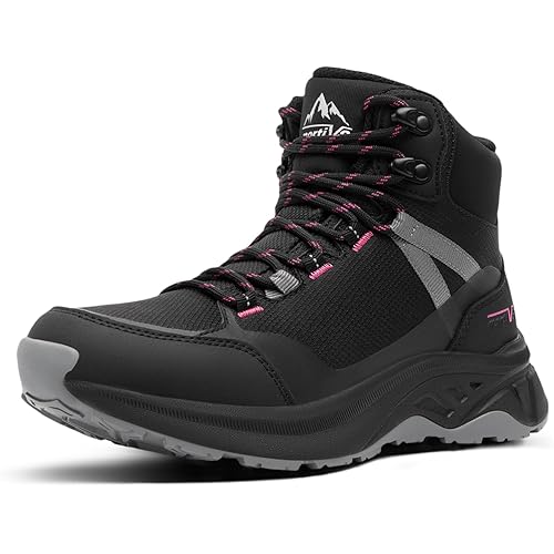 NORTIV 8 Women's Hiking Boots Waterproof Lightweight Outdoor Trekking Comfortable Non-Slip Backpacking Camping Ankle Boot Hollow
