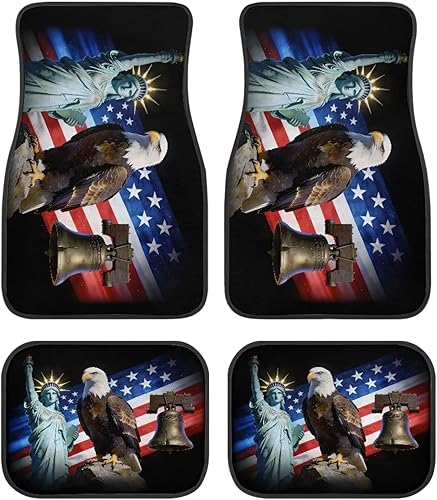 Miniatura 15 de Yewattles - Set de 4 alfombrillas para auto con estampado de rosa roja, delanteras y traseras, antideslizantes, ajuste universal para sedán