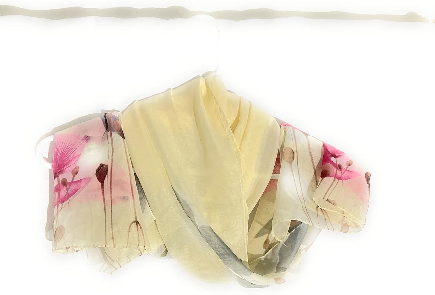 Floral Print Scarf for Women Lightweight Fashion Scarves 100% Polyester (59.5Lx18W Inches): Clothing, Shoes & Jewelry