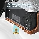 VOVMOEYA Protective Camera Case for Fujifilm XM5 Mirrorless Camera,Fuji X-M5 Camera Case Fuji XM5 Half Case With Front Cover With Shoulder Strap Full Protection Snap Button-COFFEE gallery image