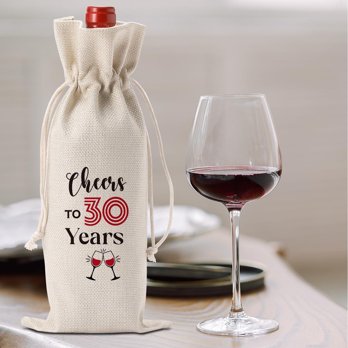 30th Birthday Gifts for Her Women Men Wine Bag, 30 Year Old Birthday Gifts for Women Men Wine Bottle Bag, Happy Anniversary 30th birthday Party Decorations for Her Him Cheers to 30 Wine Bags - Image 6