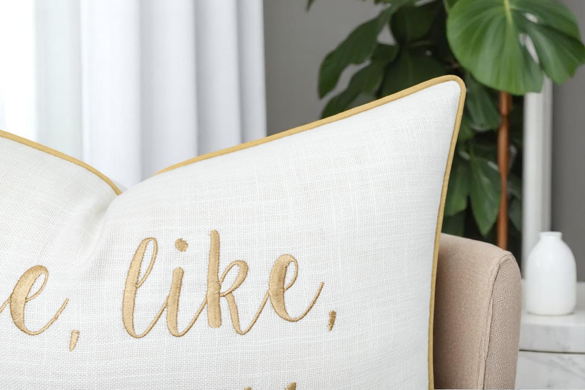 Funda de almohada romántica para pareja, sentimiento de amor, bordado, refranes decorativos, decoración de frase realmente bonita para boda, aniversario, San Valentín, 12 x 20 pulgadas, color 2