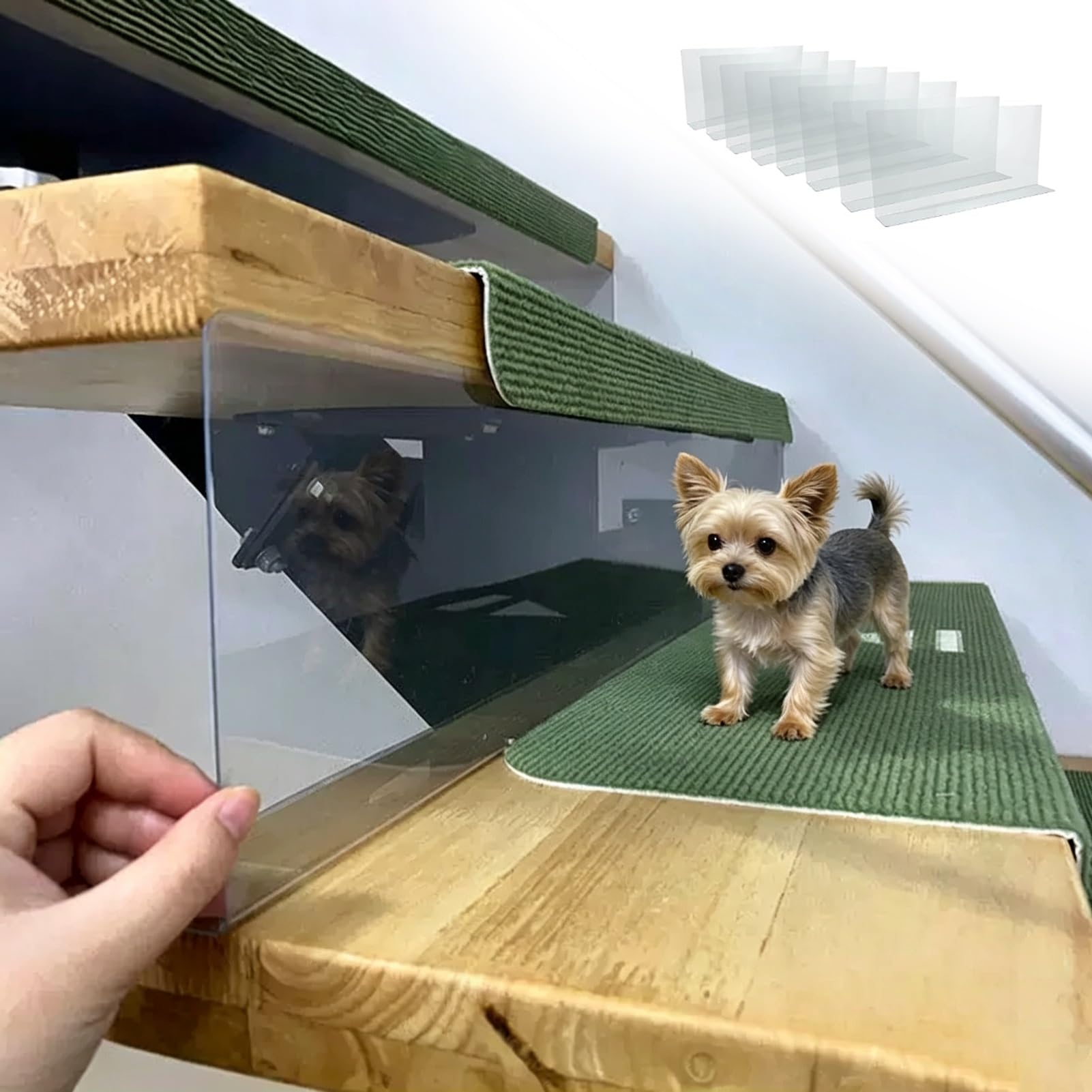 Panel transparente de PET para prevenir caídas en huecos de escalera