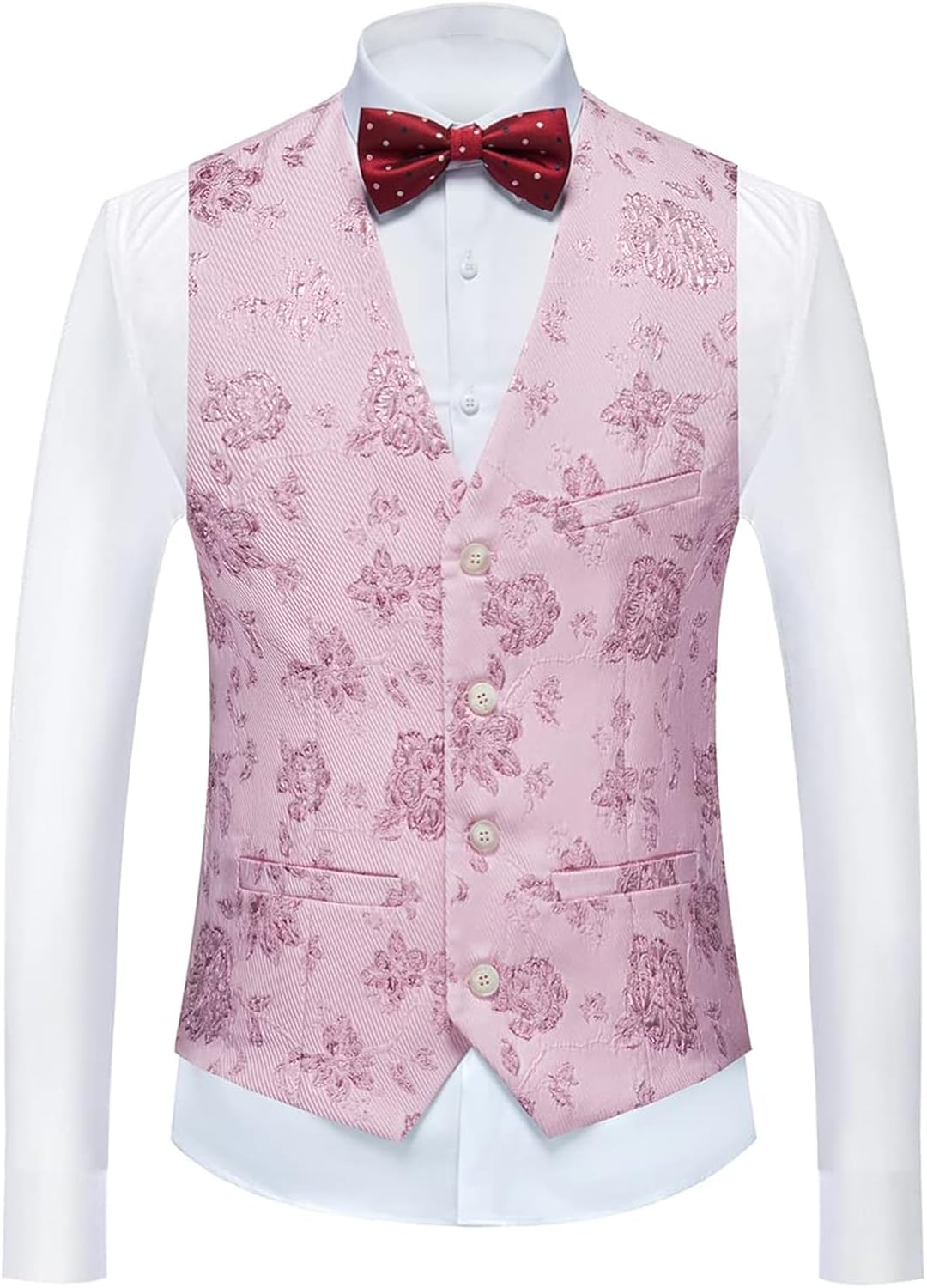 3 Piece Formal Tuxedo Set Slim Fit Prom Suits for Young Men Jacquard Jacket Vest Pants Dinner Graduation Wedding