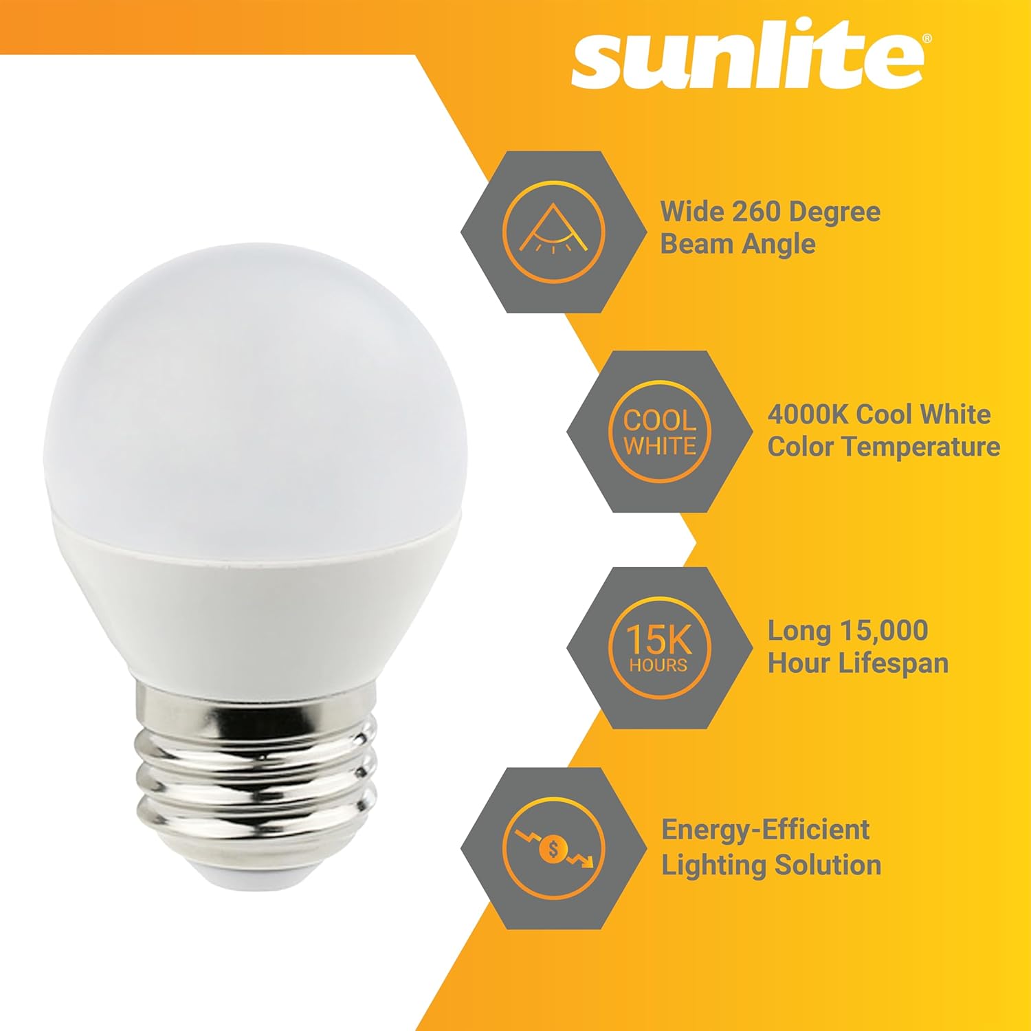 Sunlite G16 LED Dimmable Decorative Globe Vanity Light Bulbs, Frosted, 7W (60W Equiv.), 500 Lumens, Medium E26 Base, Mirror Lights for Bedroom and Bathroom, 120V, ETL Listed, 4000K Cool White, 6 Pack