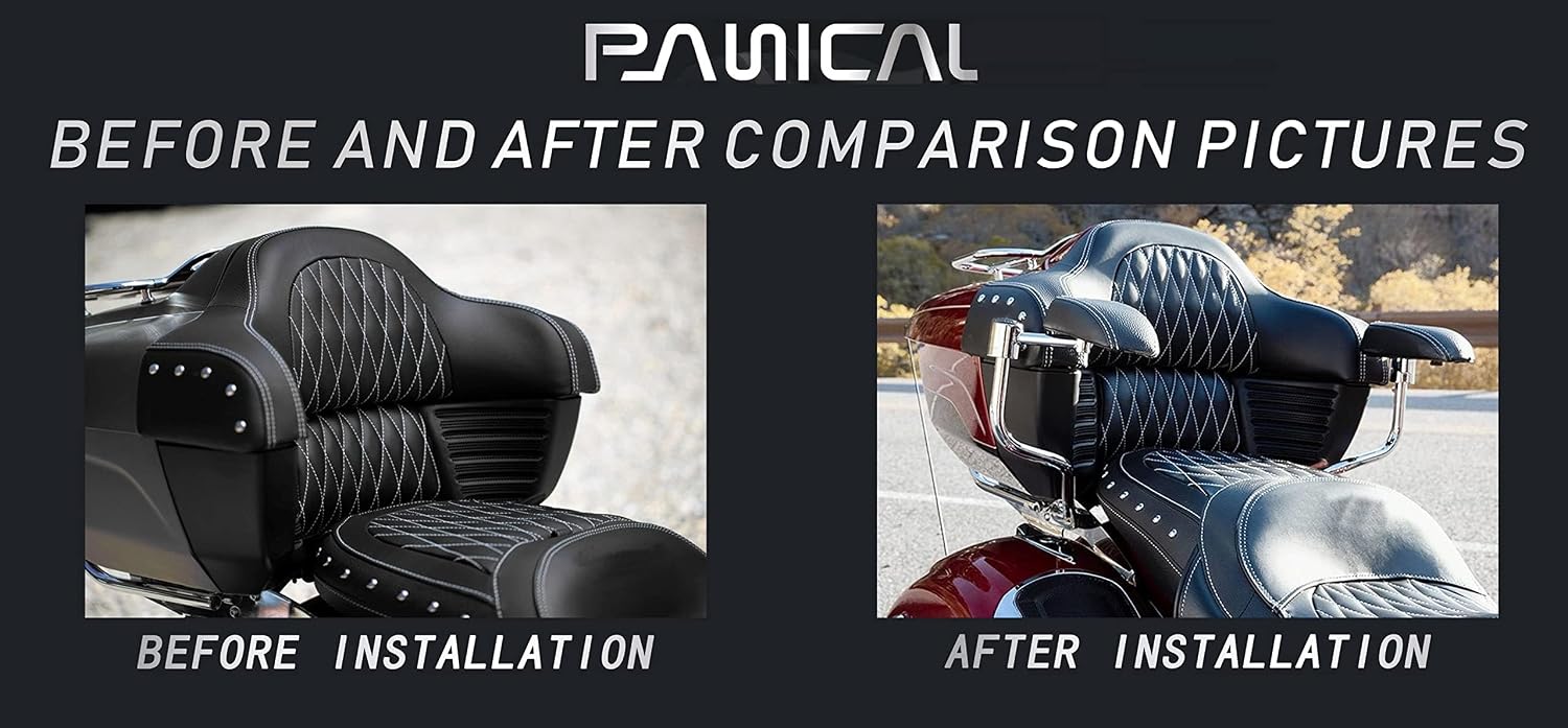 PANICAL Motorcycle Rear Passenger Armrest Left Right Support Trunk Passenger Armrest for Indian Roadmaster Dark Horse Pursuit Accessories 2014-2026 (Chrome)