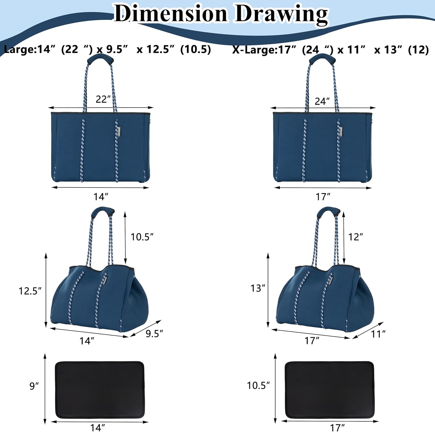 QOGiR Neoprene Multipurpose Beach Bag Tote with Inner Zipper Pocket … … … … - Image 5