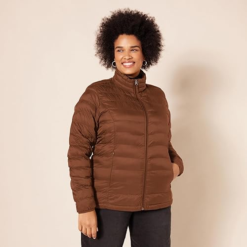Miniatura 50 de Yaxa Essentials - Chaqueta acolchada, ligera, de manga larga, resistente al agua y plegable, para mujer (disponible en tallas extragrandes)
