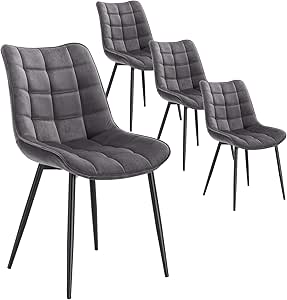 WOLTU® BH142rs-2 Eetkamerstoel set van 2 keukenstoel fluwelen zitting