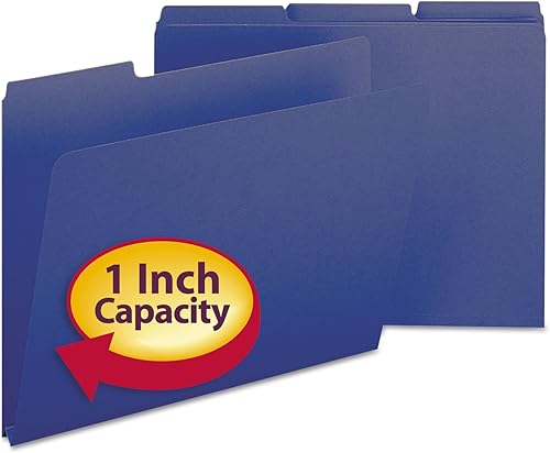 Miniatura 1 de Smead 21541 Carpetas recicladas Expansión de una pulgada 13 Tapa Superior Letra Azul Oscuro 25Caja