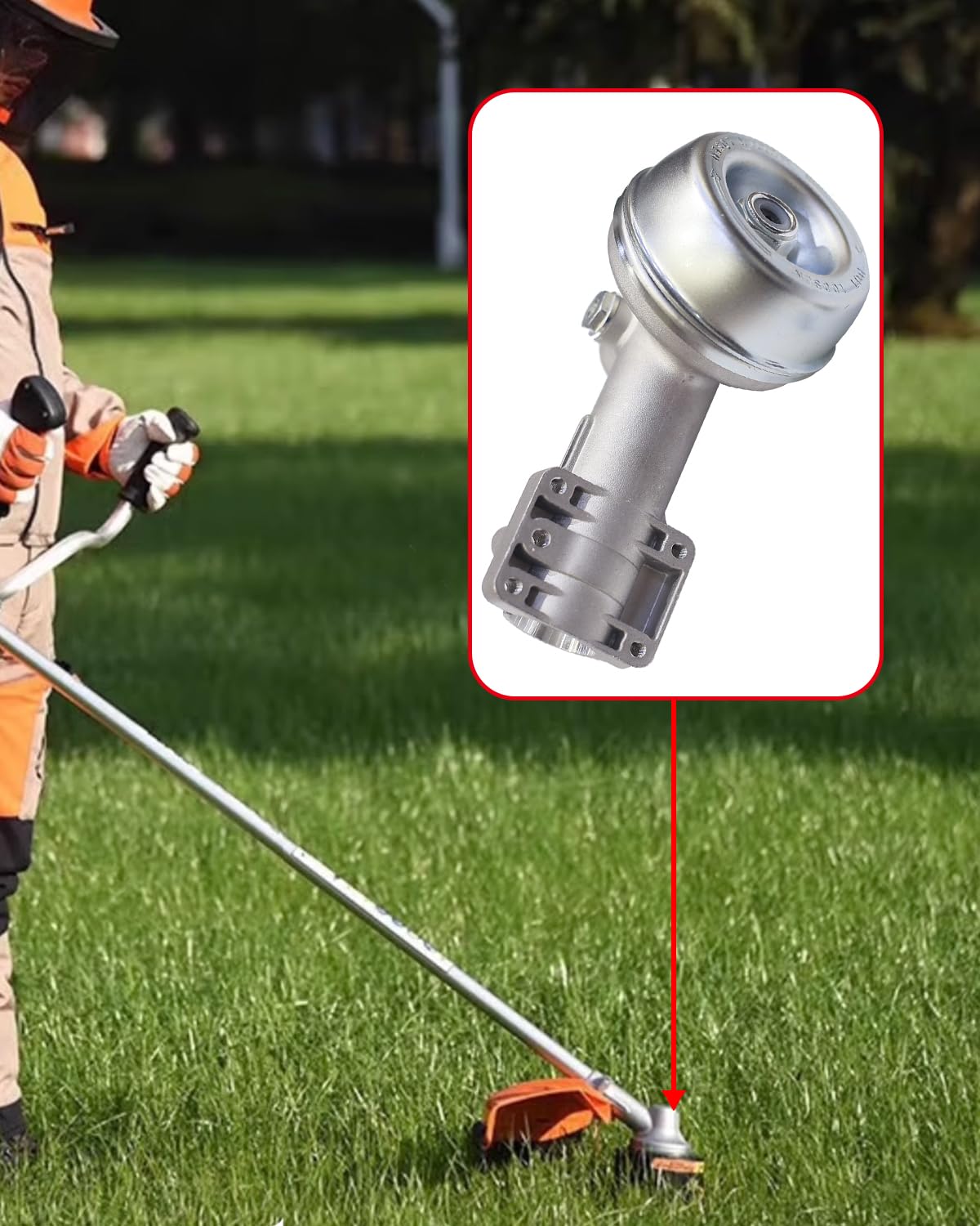 Głowica przekładni trymera / zespół głowicy skrzyni biegów pasuje do Stihl FS56RC FS70R FS91R FS94R FS111R FS131 FS131R FS56 RC trymer strunowy i kosa szczotkowa - zastępuje część nr 4180-640‑0114