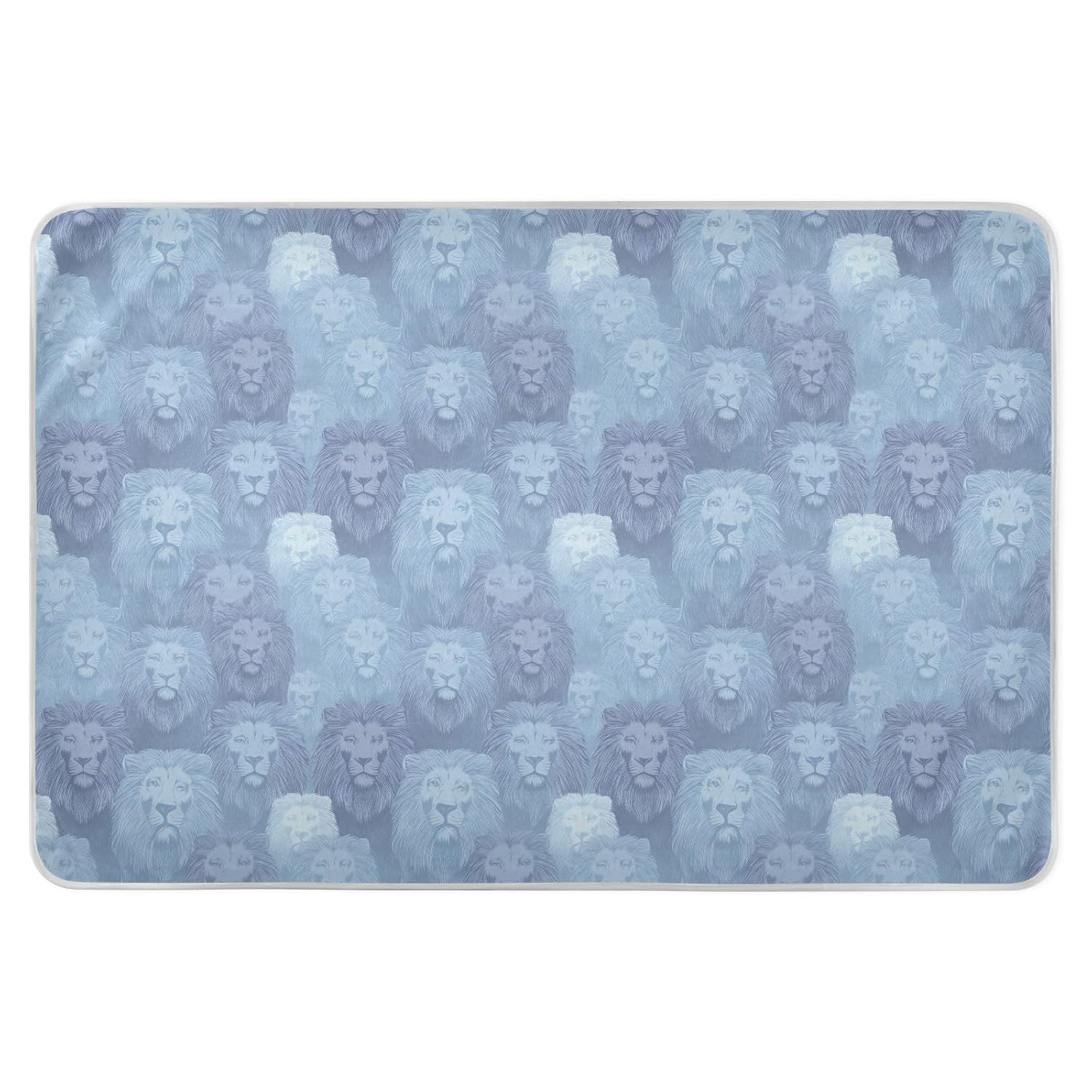 Blue Minimalist Lions Art Extra Large Resuable Changing Pad Covers Highly Absorbent Crib Pee Mattress Pad Skin-Friendly Pee Mats for Kids Bedwetting, 52" L x 34" W