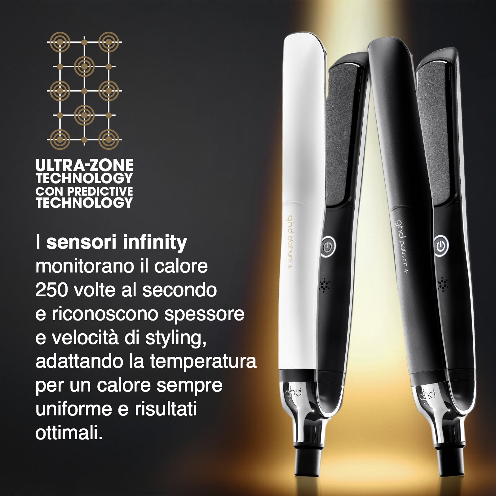 ghd Platinum+, Piastra Capelli Professionale Smart, Styler Intelligente con Predictive Technology, Lucentezza Durevole, Protezione Colore, Adatta a Tutti i Tipi di Capelli, 26 mm