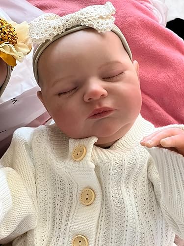 Mini muñeca de 7.9in de vinilo de silicona para bebé recién nacido, cuerpo de algodón, aspecto realista, ojos bonitos cerrados, regalo de Navidad