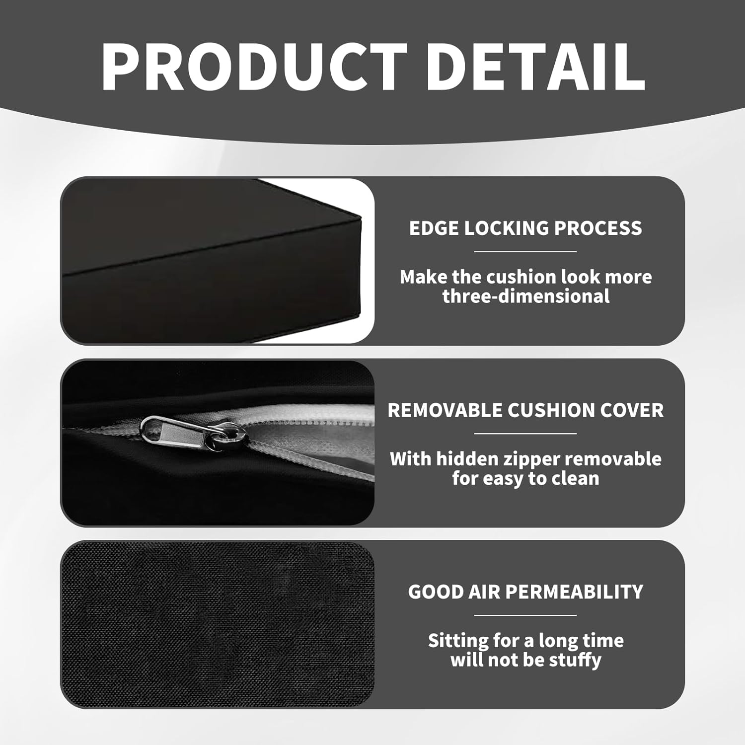 Outdoor Deep Seat Cushion Set 24 * 24 * 6.5 in Weather/Splash Proof, Fade Resistant with Removable Cover for Chairs Sofas- Black Pack of 1