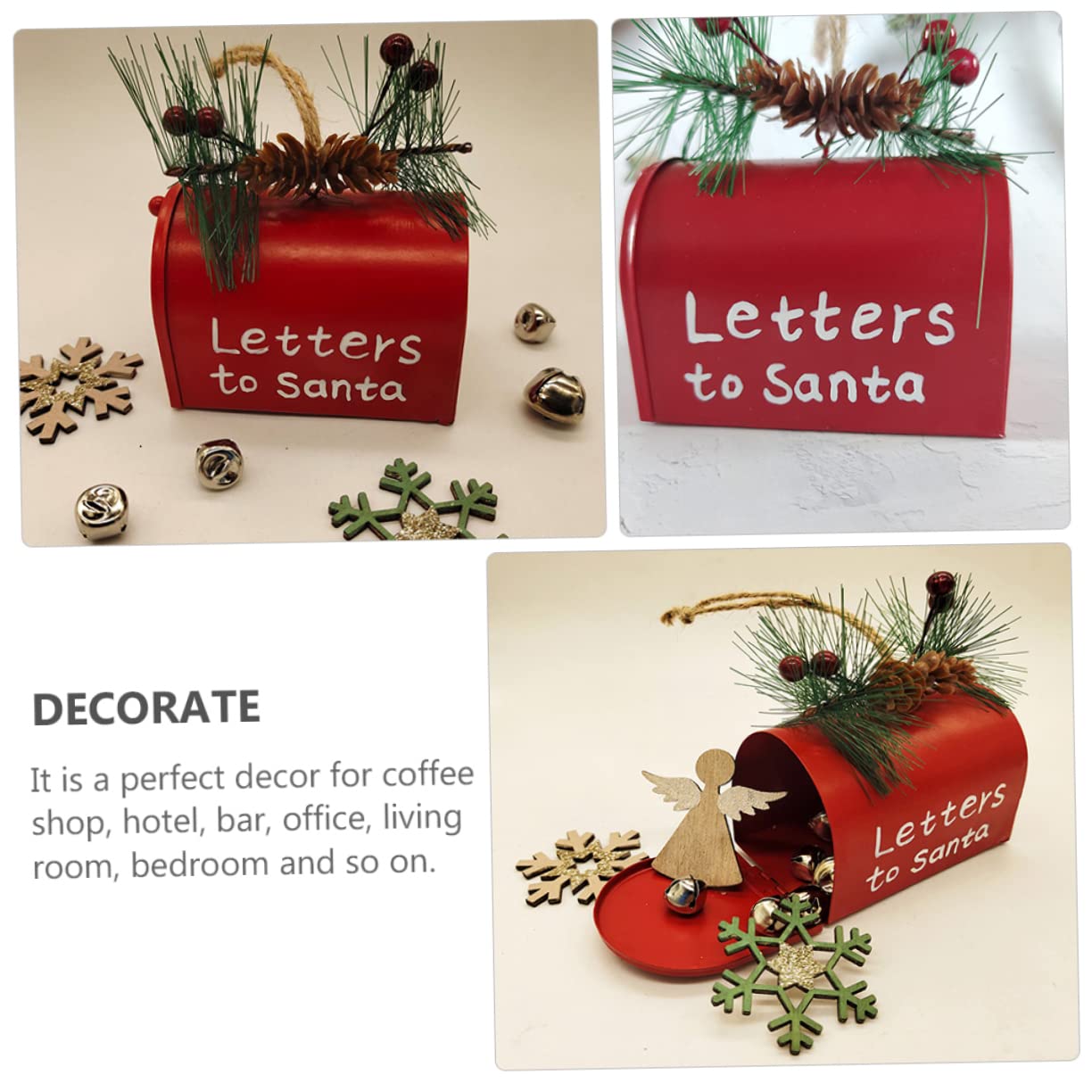 Amosfun 8 Pz decorazione cassetta postale in ciondolo natalizio addobbi per alberi di natale christmas tree decorations regalini natale addobbi natalizi decorare di natale