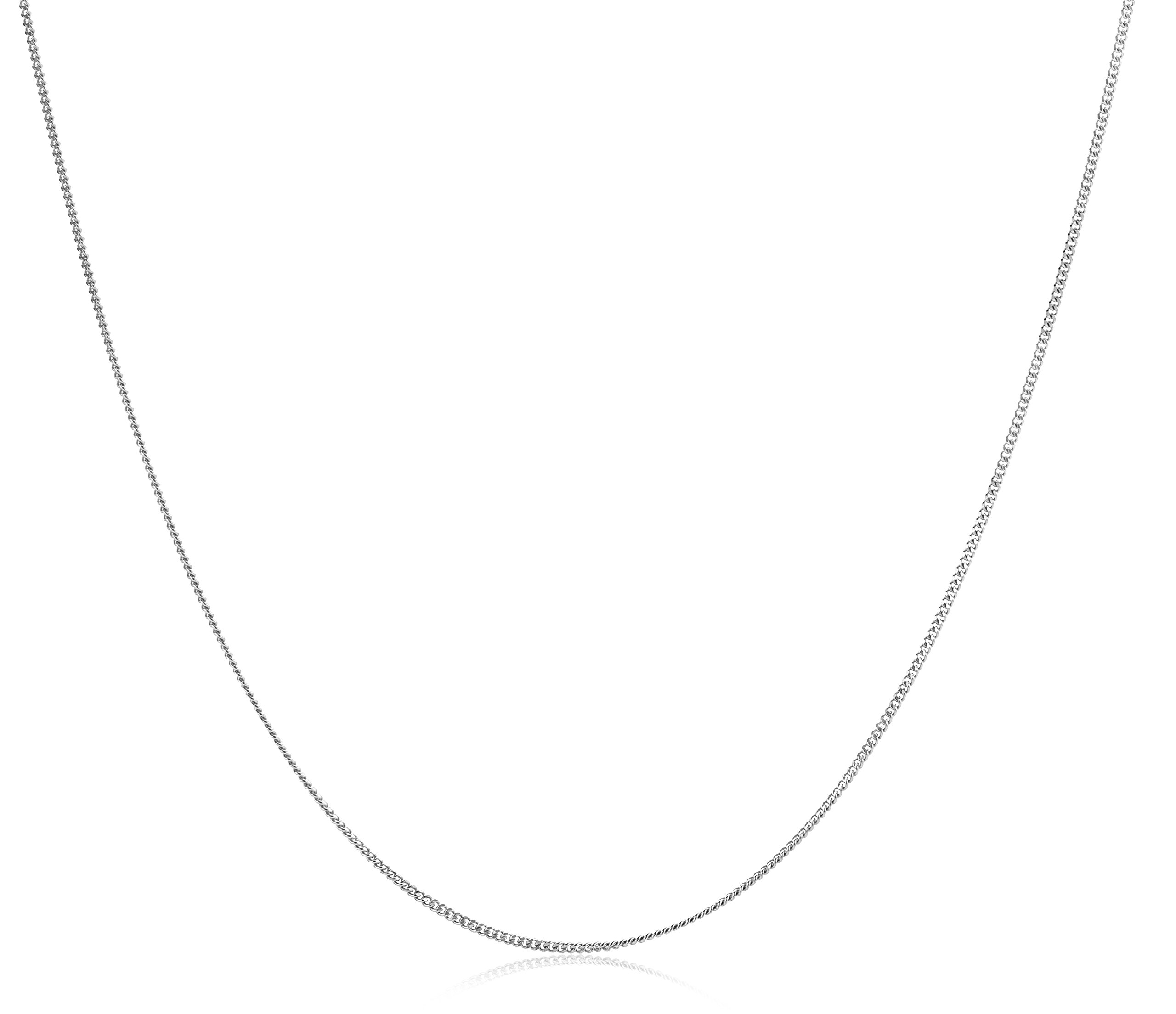 MIORE Halskette Damen, 9 Karat 375 Weißgold/Gelbgold, 1,5 mm Breite, Kette ohne Anhänger, Federringverschluss, Made in Italy, Panzerkette 45 cm, Schmuck Damen, geliefert in Schmuckbox