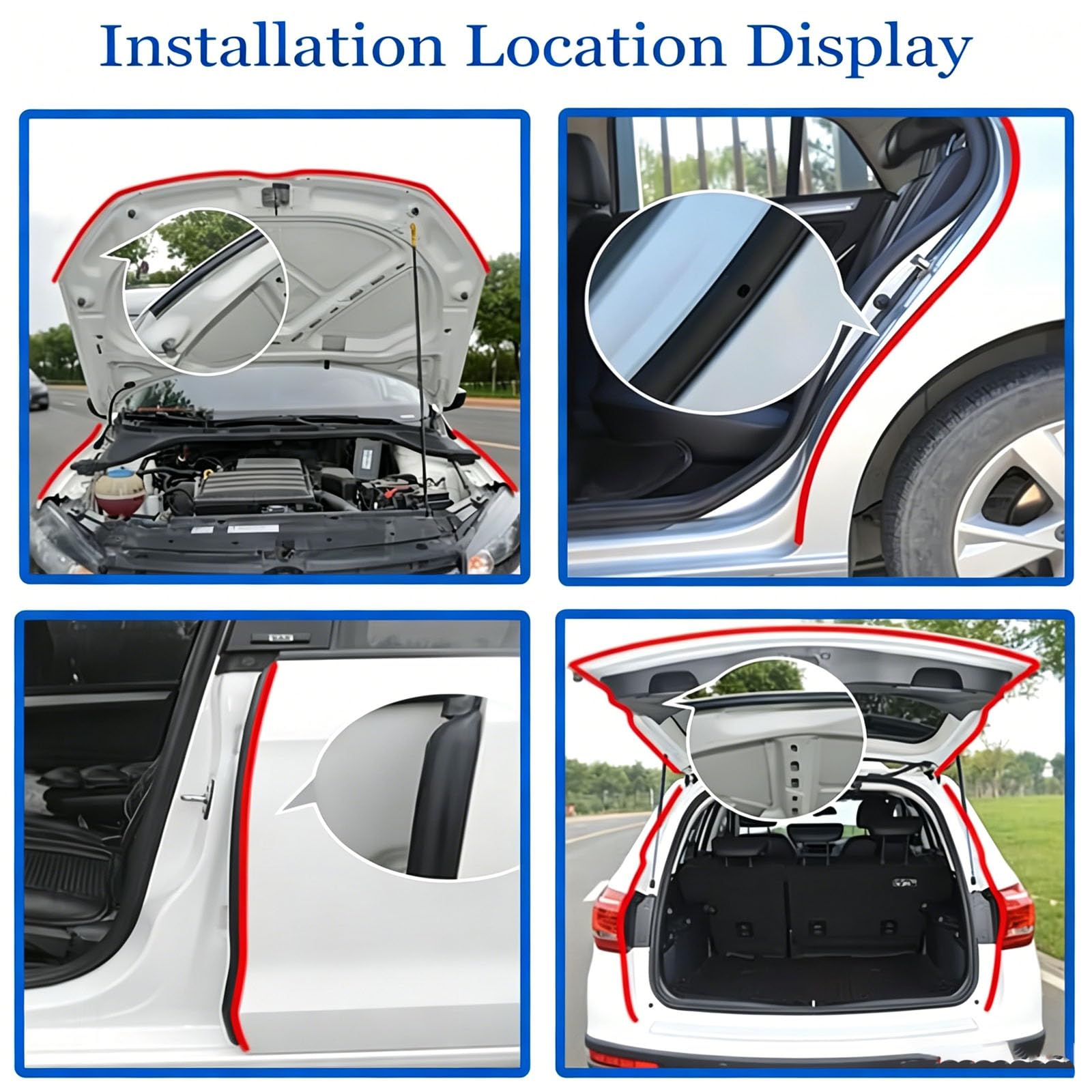 Guarnizione per guarnizioni per porte automobilistiche, guarnizione in gomma per porte auto, per auto, autobus, camper, barche, camion, camper nero 26 meters