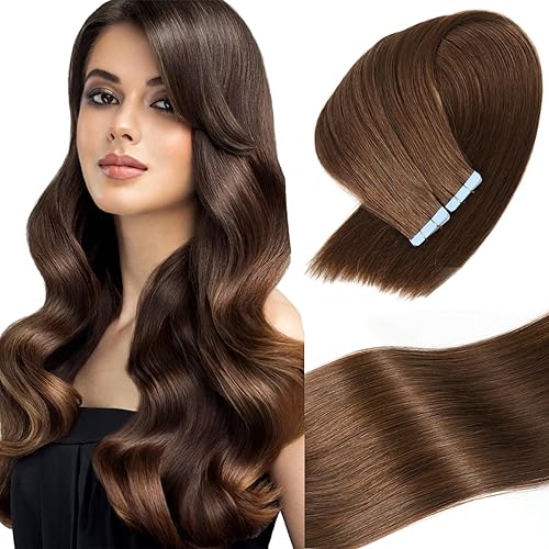 Extensiones de cabello humano con cinta adhesiva, extensiones de cabello humano Remy 100% real, extensiones de cabello humano lacio sin costuras,
