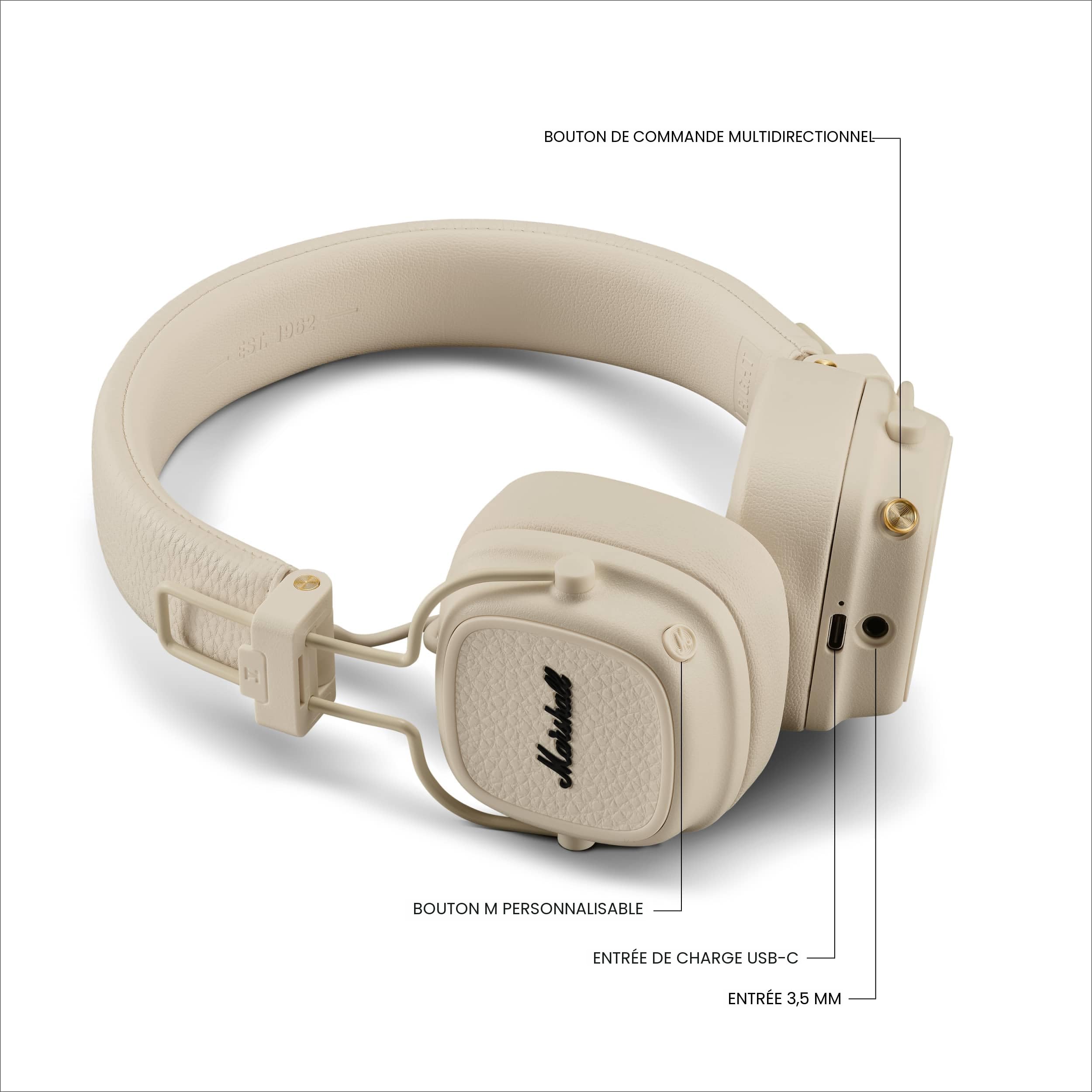マーシャル　MAJOR V Marshall Major V Wireless On-Ear Headphones with 100+ Hours
