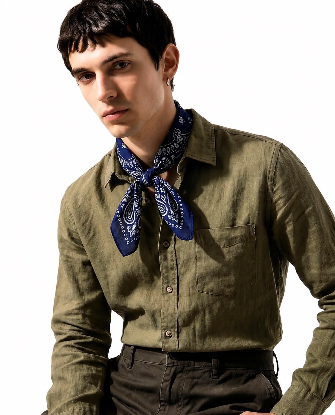 Premium Navy Blue Paisley Cotton Bandana Scarf for Men & Women | Soft Polycotton Neck Scarf, Lightweight Casual Bandana, Head Wrap & Travel Accessory-image-34