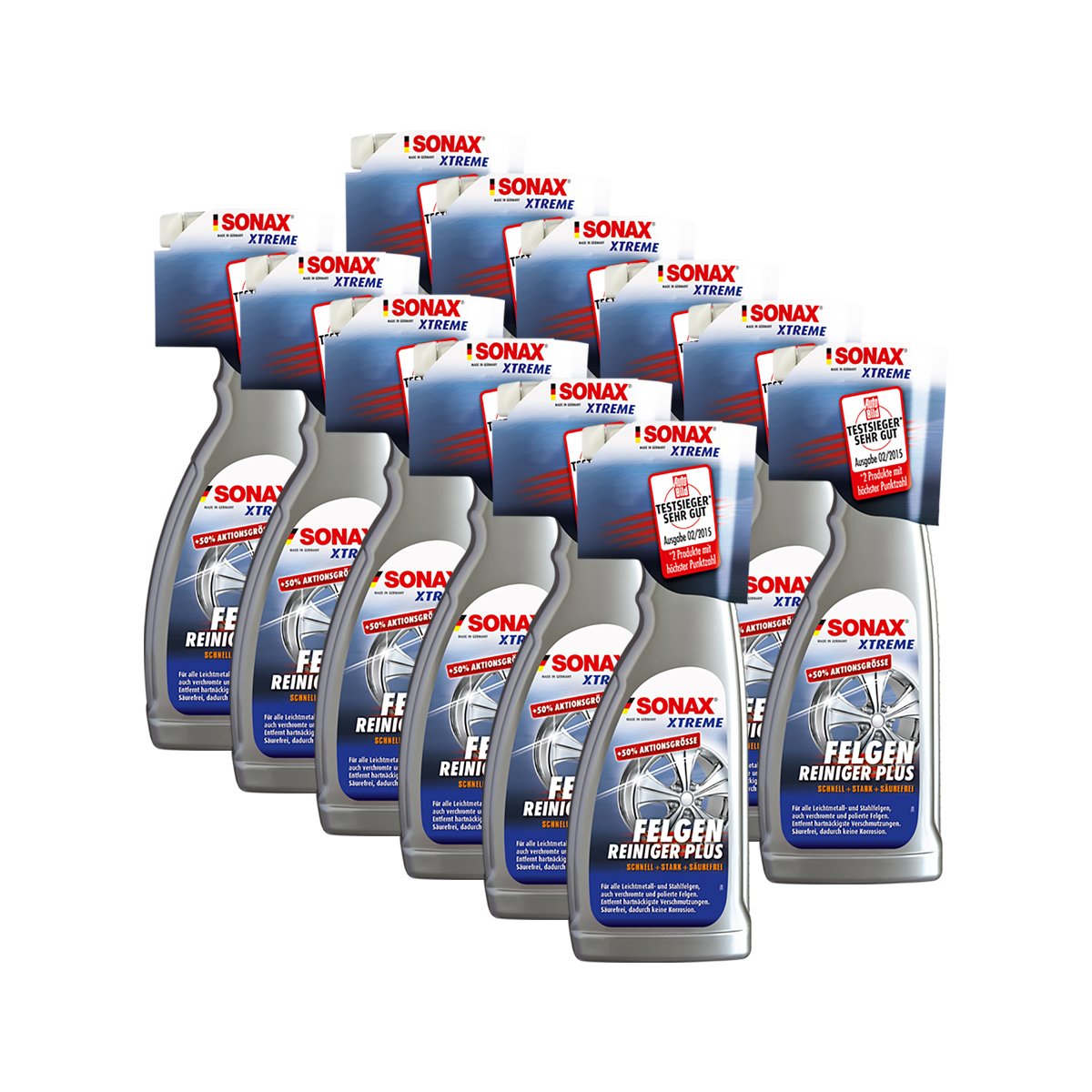 SONAX 12x 02304000 Xtreme FelgenReiniger Plus Säurefrei 750ml