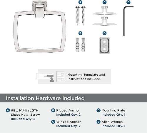 Vista 211 de Amerock BH36034CZ Toallero de bronce champán Toallero de 24 pulgadas (24.016 in) Revitalize Toallero de baño Accesorios de baño