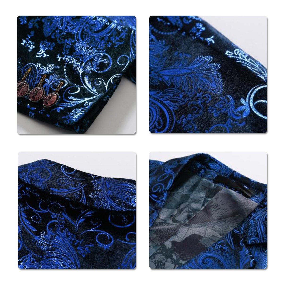 Allthemen Blazer de Lentejuelas para Hombre Chaqueta con Purpurina Dorada Esmoquin de Boda de Corte Entallado