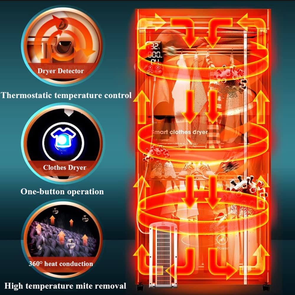 Tendedero eléctrico Plegable de 1600 W, secador de tendedero eléctrico de 3 Capas, Armario de Secado de Ropa eléctrico, Acero Inoxidable, secador doméstico de bajo Consumo