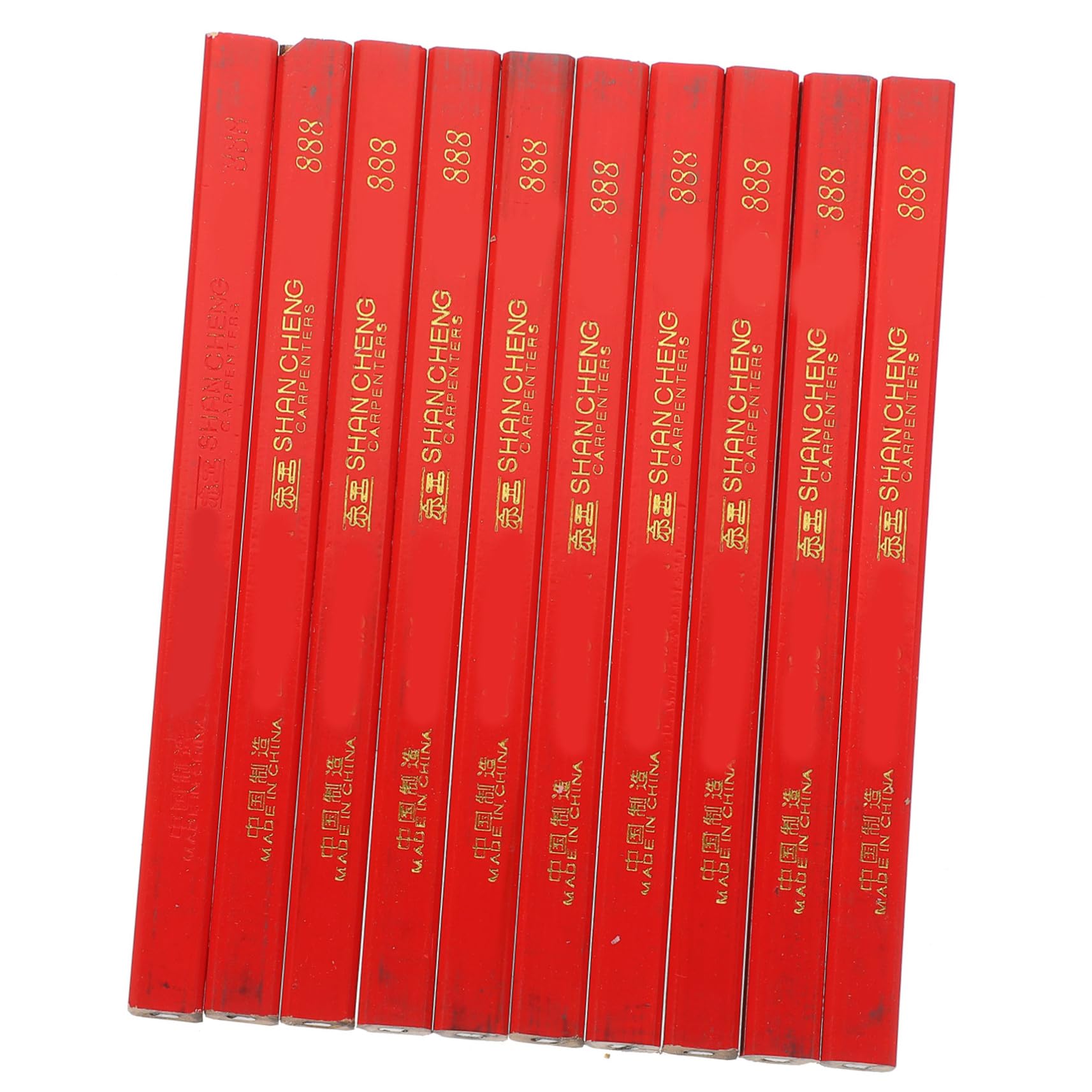 SHINEOFI 72 Stück Bleistift für die Holzbearbeitung Zimmermannsbleistift achteckige Holzbearbeitungsbleistifte Tischler schreiblernbleistift Holzstift flacher Bleistift hölzern rot