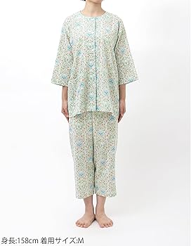 Amazon | [ウイング/ワコール] パジャマ 7分袖 長袖 8分丈 綿100%(本体