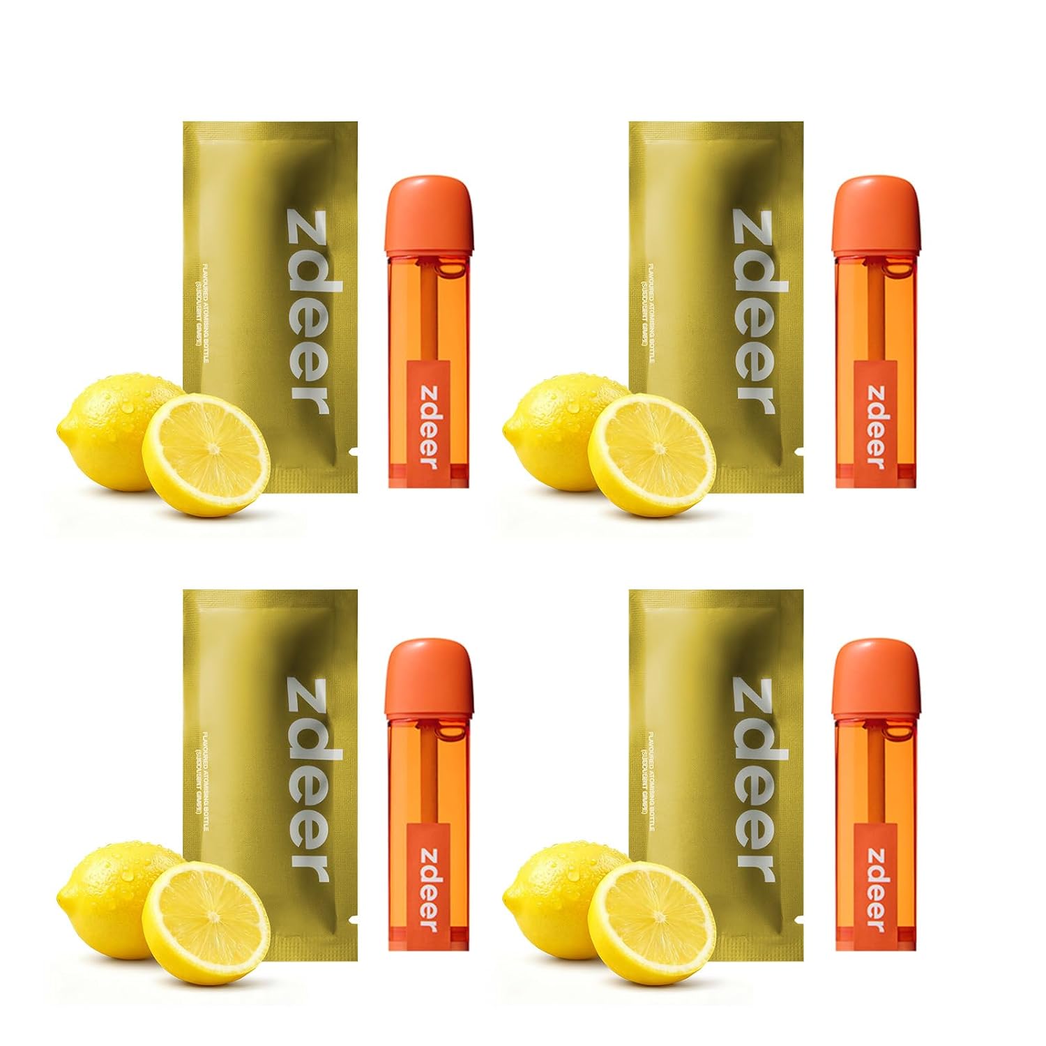 ZDEER Electric Oral Spray Refill Pods, Sea Salt Lime Flavor (4 Pods), Alcohol-Free Breath Spray