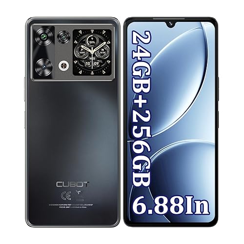 CUBOT P90 Cell Phone Unlocked -24GB+256GB Smartphone, 6.88'' 120Hz Display & 1.72" Rear Screen, 64MP+16MP Camera, 5100mAh Battery, 4G Dual SIM Android 15 Phones, MTK G100/NFC/GPS/Face ID/Fingerprint
