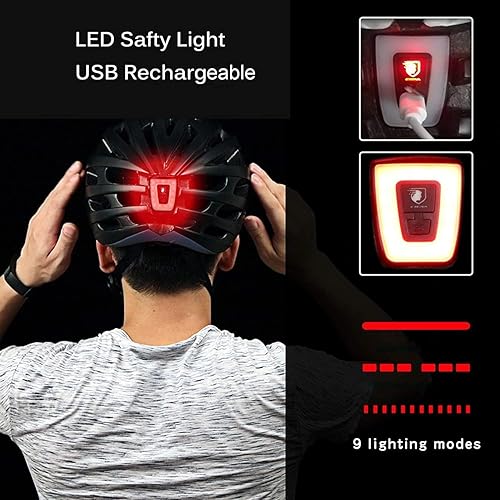 Miniatura 4 de Shinmax Bike Helmet with USB Rechargeable Light  Detachable Magnetic Goggles UV Protective  Carry Bag Reflective Bicycle Helmet Men Women Mountain