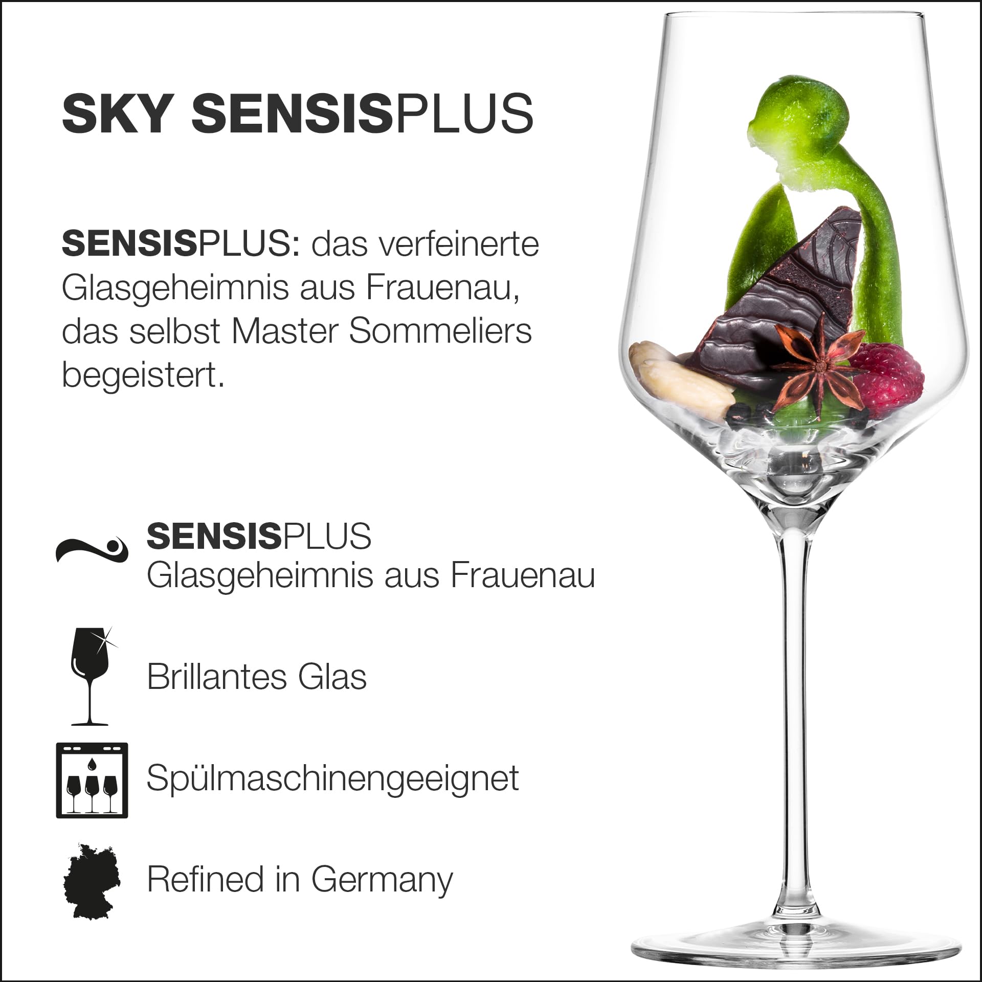 EISCH 25184020 Elish Sky Sensis Plus - Juego de 2 copas de vino tinto sin plomo, 17.2 onzas, líquido, transparente