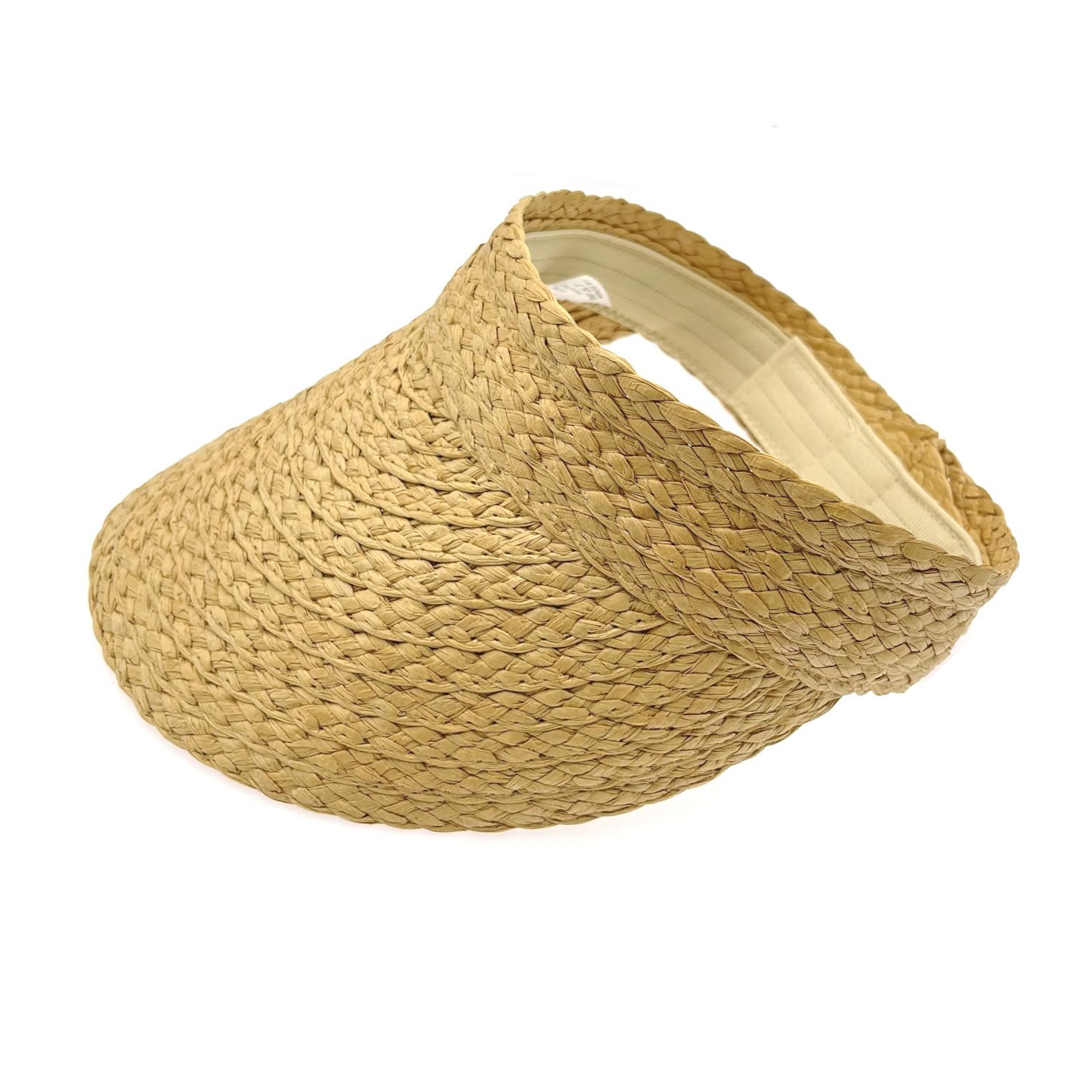 JZK Borde Grande Visor Visera para Mujer Sombrero Sol Paja Gorro Plegable Sombrero Sombra Ojos Visera Ajustable Sombrero Parasol para Mujer protección Ojos Gorro Playa Verano Beige