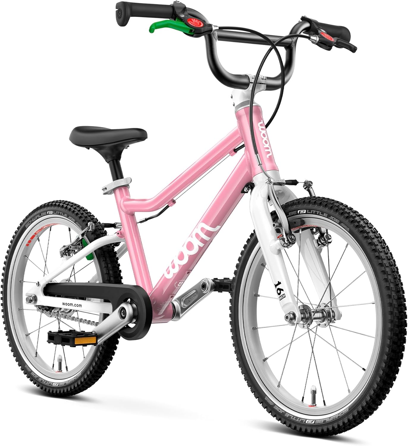 woom GO 3 AUTOMAGIC Bicycle, Automatic 2-Speed Shift Bike for Children 4 to 6 Years Old, 16-Inch Wheels, Handbrakes, Steering Limiter & Chainguard for Boys & Girls