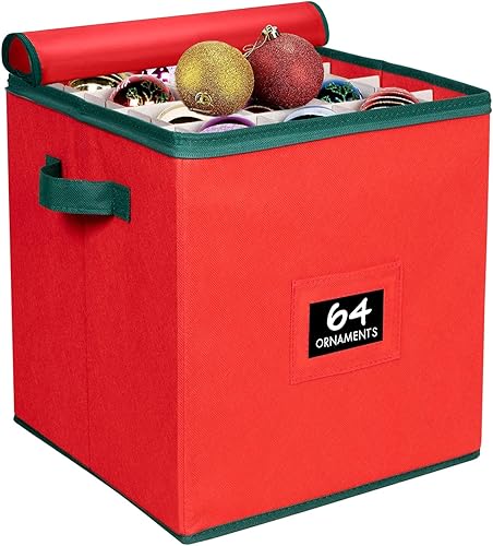 Miniatura 10 de Contenedor de almacenamiento de adornos navideños con divisores  Caja grande que almacena hasta 80-3, cómodo, ajustable, resistente, duradero, 600D,
