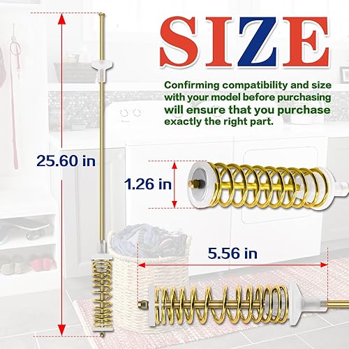 Miniatura 7 de WA45M7050AWA4 WA456DRHDWRAA WA50R5200AWUS WA50R5400AVUS WA456DRHDSUAA Barras de suspensión para lavadora, 25.6 pulgadas aptas para lavadora Sam-sung