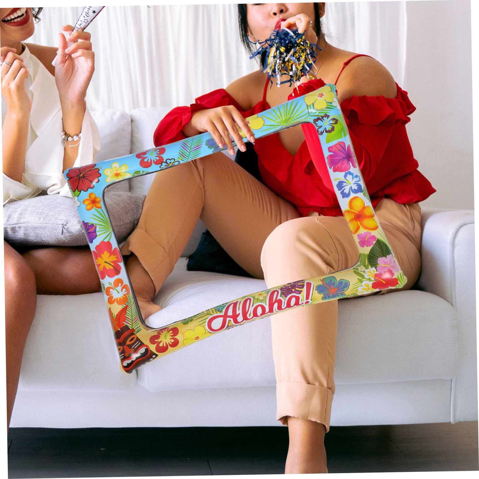 Kisangel 5stücke Aufblasbarer Foto Rahmen Für Partys Lustige Fotorequisiten Für Im Hawaii-Stil Für Sommerfeiern Poolpartys Und Hochzeiten