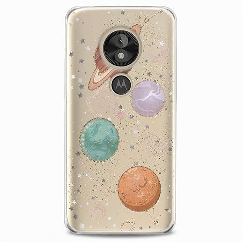 Miniatura 8 de Funda de TPU compatible con Motorola G9 G8 Plus G7 E20 P40 Z4 Edge 20 G22 Stylus Space Planets Slim Fit Jupiter Soft Galaxy Print Cutie Design Clear
