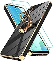 Vista 47 de Gritup Funda para Samsung Galaxy A14 5G: Funda para Samsung A14 2 piezas, protector de pantalla, soporte de anillo de rotación de 360°, soporte