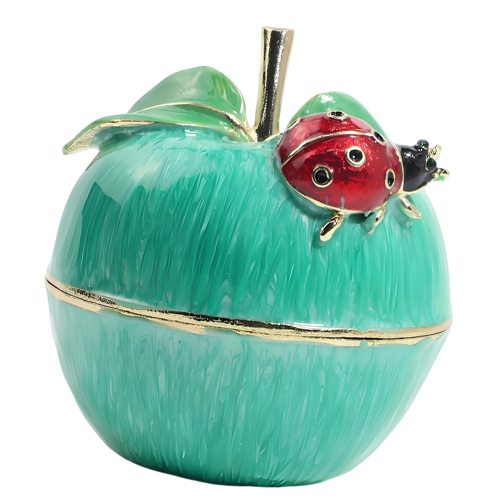 MCAOAL Decorative Jewelry Storage Box Fruit Shaped Metal Trinket Box, Lidded Case for Dresser, Vanity and Tabletop Jewelry Display Setup Use Fruit Trinket Holder Decorative Case Earring Pendant